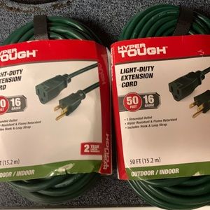 2 Brand new 50 foot extension cords 16guage indoor/outdoor